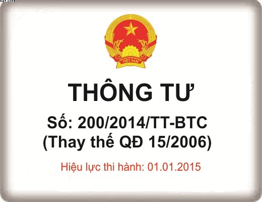 Hệ thống tài khoản kế toán ban hành kèm theo Thông tư 200/2014/TT-BTC